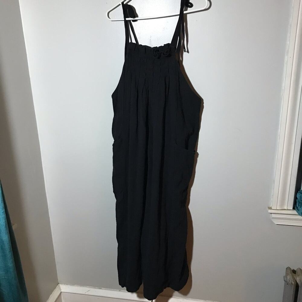Free People Black Smocked Halter Jumpsuit